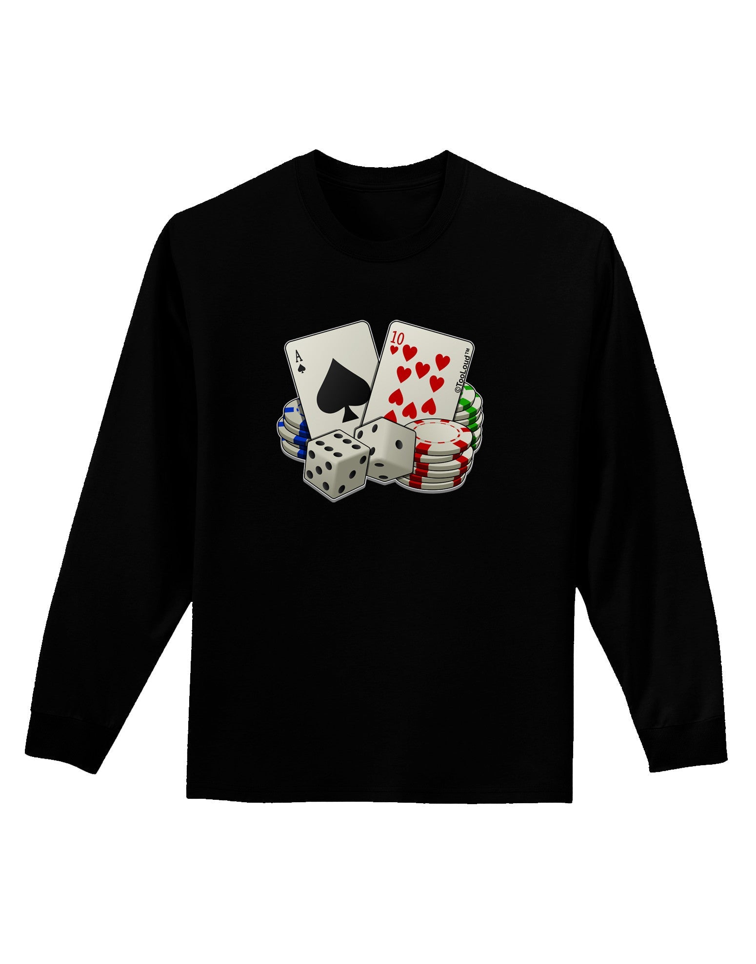 Gambling Weapons Adult Long Sleeve Dark T-Shirt-TooLoud-Black-Small-Davson Sales