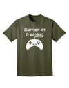 Gamer In Training BnW Adult Dark T-Shirt-Mens T-Shirt-TooLoud-Military-Green-Small-Davson Sales