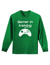 Gamer In Training BnW Adult Long Sleeve Dark T-Shirt-TooLoud-Kelly-Green-Small-Davson Sales