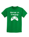 Gamer In Training BnW Childrens Dark T-Shirt-Childrens T-Shirt-TooLoud-Kelly-Green-X-Small-Davson Sales