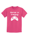 Gamer In Training BnW Childrens Dark T-Shirt-Childrens T-Shirt-TooLoud-Sangria-X-Small-Davson Sales