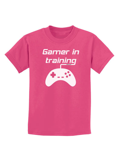 Gamer In Training BnW Childrens Dark T-Shirt-Childrens T-Shirt-TooLoud-Sangria-X-Small-Davson Sales