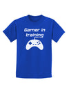 Gamer In Training BnW Childrens Dark T-Shirt-Childrens T-Shirt-TooLoud-Royal-Blue-X-Small-Davson Sales