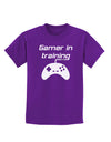 Gamer In Training BnW Childrens Dark T-Shirt-Childrens T-Shirt-TooLoud-Purple-X-Small-Davson Sales