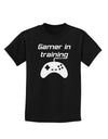 Gamer In Training BnW Childrens Dark T-Shirt-Childrens T-Shirt-TooLoud-Black-X-Small-Davson Sales