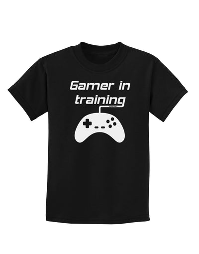 Gamer In Training BnW Childrens Dark T-Shirt-Childrens T-Shirt-TooLoud-Black-X-Small-Davson Sales