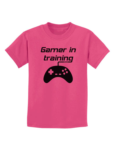 Gamer In Training BnW Childrens T-Shirt-Childrens T-Shirt-TooLoud-Sangria-X-Small-Davson Sales