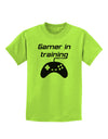 Gamer In Training BnW Childrens T-Shirt-Childrens T-Shirt-TooLoud-Lime-Green-X-Small-Davson Sales