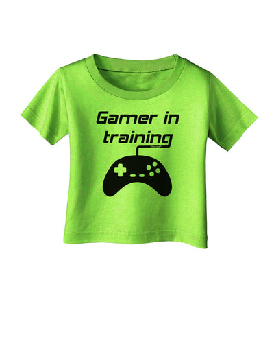 Gamer In Training BnW Infant T-Shirt-Infant T-Shirt-TooLoud-Lime-Green-06-Months-Davson Sales