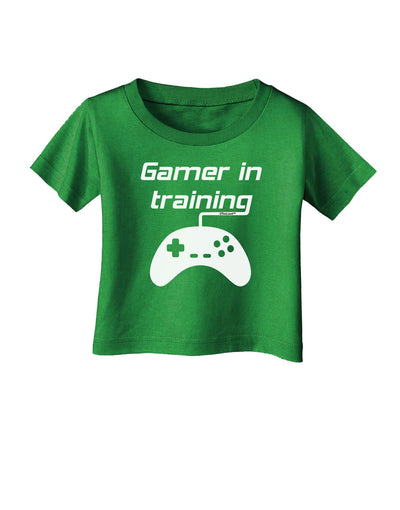 Gamer In Training BnW Infant T-Shirt Dark-Infant T-Shirt-TooLoud-Clover-Green-06-Months-Davson Sales