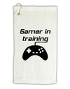 Gamer In Training BnW Micro Terry Gromet Golf Towel 16 x 25 inch by TooLoud-Golf Towel-TooLoud-White-Davson Sales