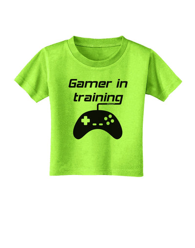 Gamer In Training BnW Toddler T-Shirt-Toddler T-Shirt-TooLoud-Lime-Green-2T-Davson Sales