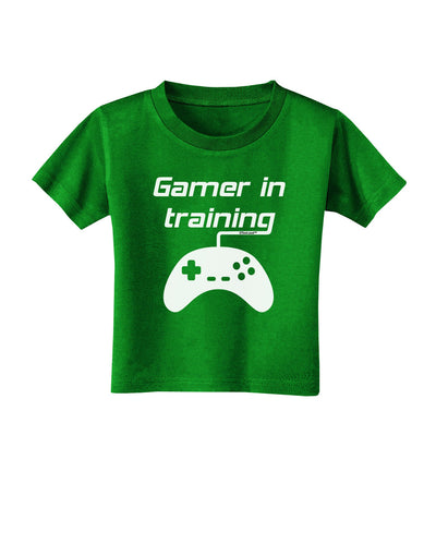 Gamer In Training BnW Toddler T-Shirt Dark-Toddler T-Shirt-TooLoud-Clover-Green-2T-Davson Sales