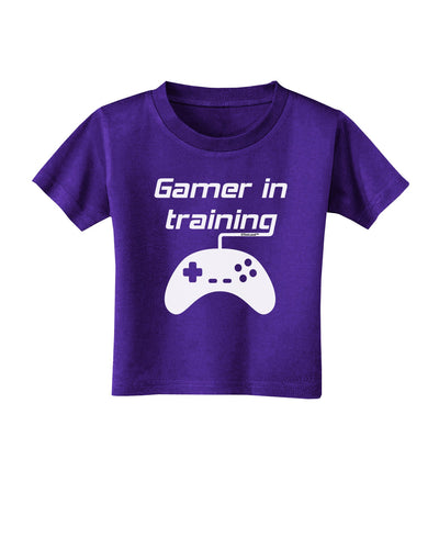 Gamer In Training BnW Toddler T-Shirt Dark-Toddler T-Shirt-TooLoud-Purple-2T-Davson Sales