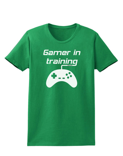 Gamer In Training BnW Womens Dark T-Shirt-TooLoud-Kelly-Green-X-Small-Davson Sales