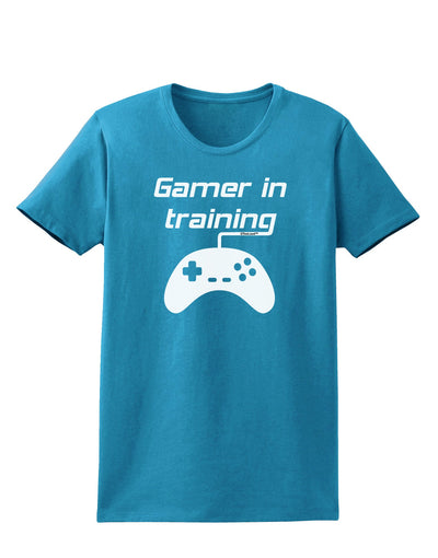 Gamer In Training BnW Womens Dark T-Shirt-TooLoud-Turquoise-X-Small-Davson Sales