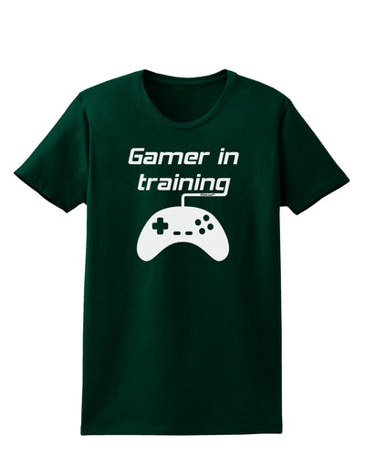 Gamer In Training BnW Womens Dark T-Shirt-TooLoud-Forest-Green-Small-Davson Sales