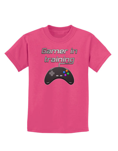 Gamer In Training Color Childrens Dark T-Shirt-Childrens T-Shirt-TooLoud-Sangria-X-Small-Davson Sales