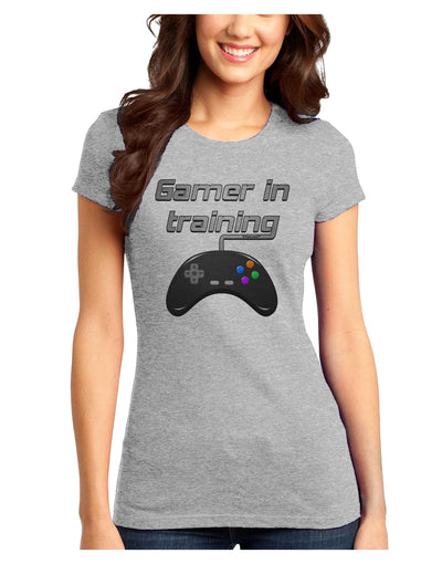 Gamer In Training Color Juniors Petite T-Shirt-T-Shirts Juniors Tops-TooLoud-Ash-Gray-Juniors Fitted X-Small-Davson Sales