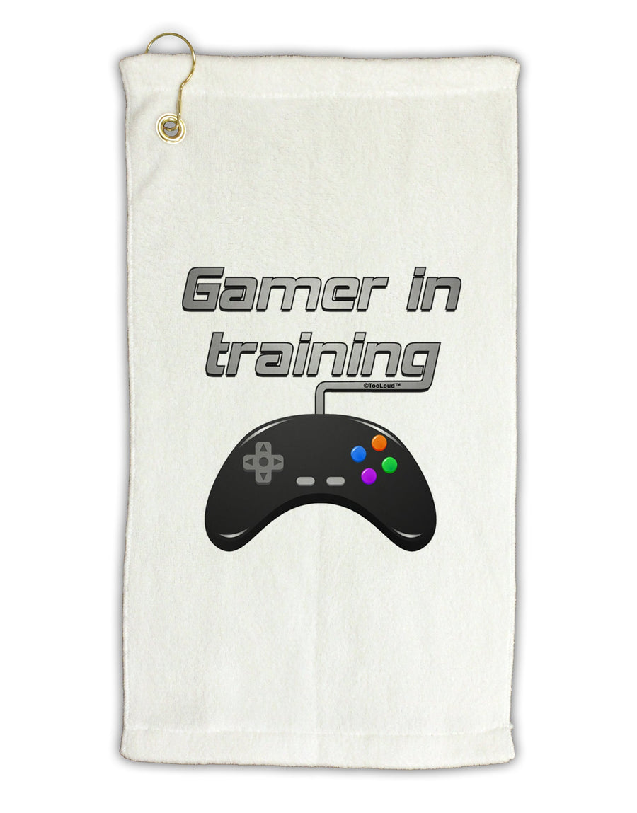 Gamer In Training Color Micro Terry Gromet Golf Towel 16 x 25 inch by TooLoud-Golf Towel-TooLoud-White-Davson Sales