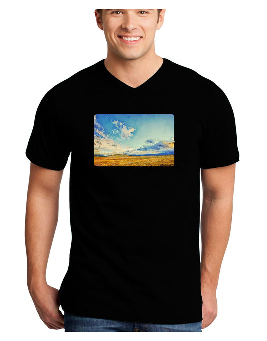 Garden of the Gods Watercolor Adult Dark V-Neck T-Shirt-TooLoud-Black-Small-Davson Sales