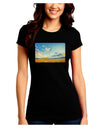 Garden of the Gods Watercolor Juniors Petite Crew Dark T-Shirt-T-Shirts Juniors Tops-TooLoud-Black-Juniors Fitted Small-Davson Sales