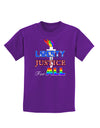 Gay Equality Liberty Justice for All Childrens Dark T-Shirt-Childrens T-Shirt-TooLoud-Purple-X-Small-Davson Sales