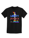 Gay Equality Liberty Justice for All Childrens Dark T-Shirt-Childrens T-Shirt-TooLoud-Black-X-Small-Davson Sales