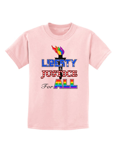 Gay Equality Liberty Justice for All Childrens T-Shirt-Childrens T-Shirt-TooLoud-PalePink-X-Small-Davson Sales