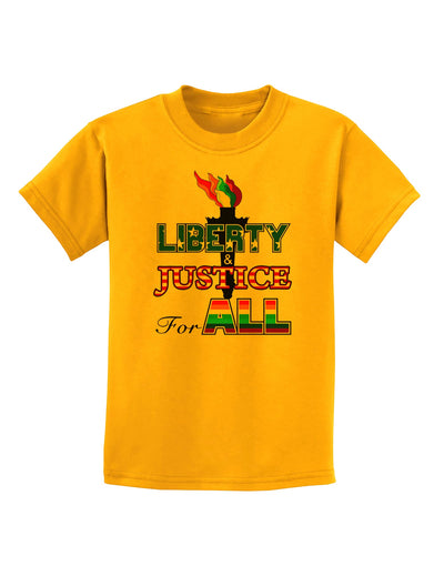 Gay Equality Liberty Justice for All Childrens T-Shirt-Childrens T-Shirt-TooLoud-Gold-X-Small-Davson Sales