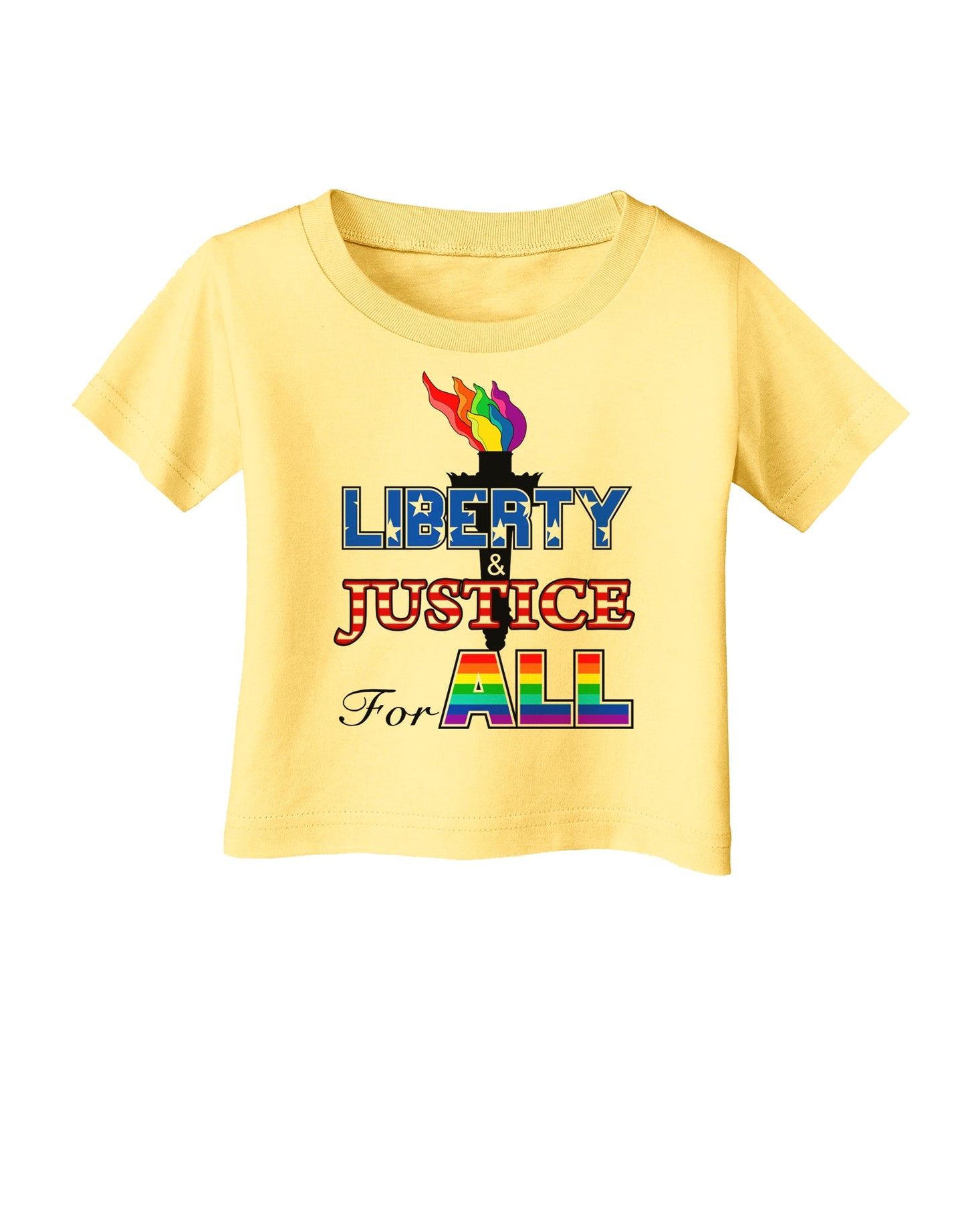 Gay Equality Liberty Justice for All Infant T-Shirt-Infant T-Shirt-TooLoud-Daffodil-Yellow-06-Months-Davson Sales
