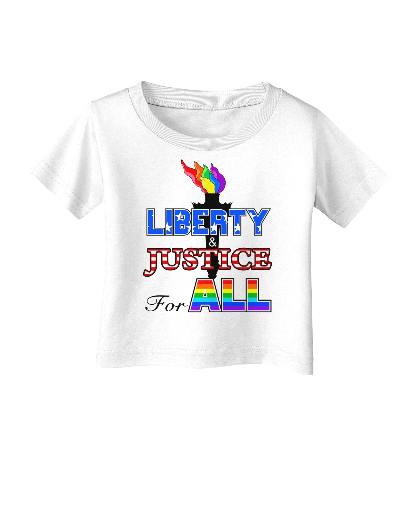 Gay Equality Liberty Justice for All Infant T-Shirt-Infant T-Shirt-TooLoud-White-06-Months-Davson Sales