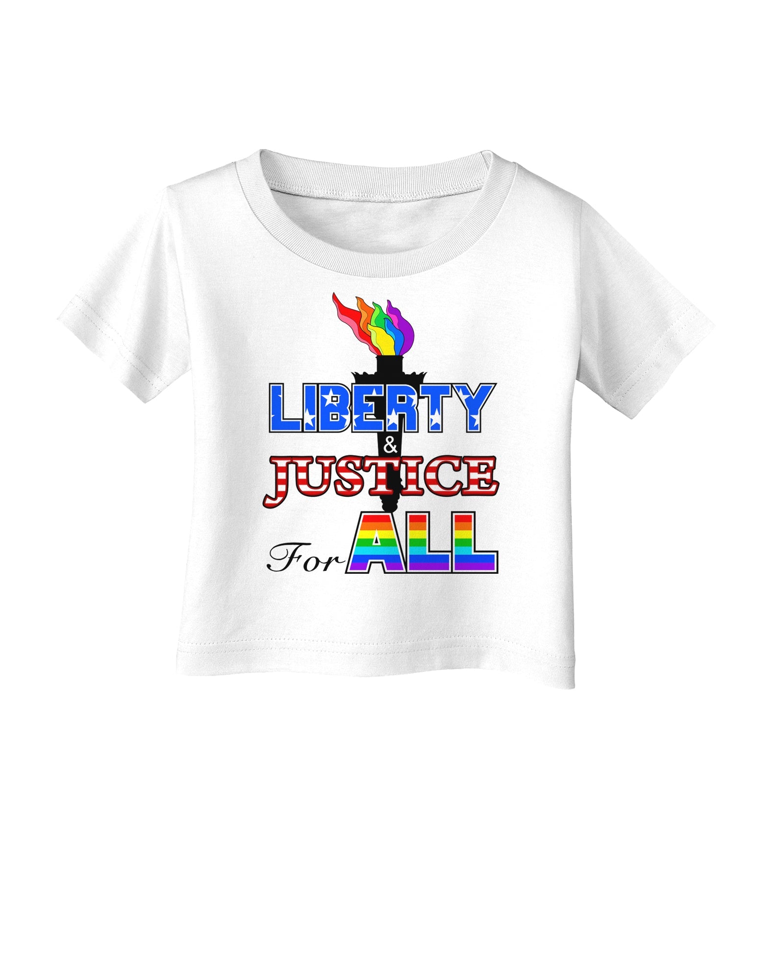 Gay Equality Liberty Justice for All Infant T-Shirt-Infant T-Shirt-TooLoud-White-06-Months-Davson Sales