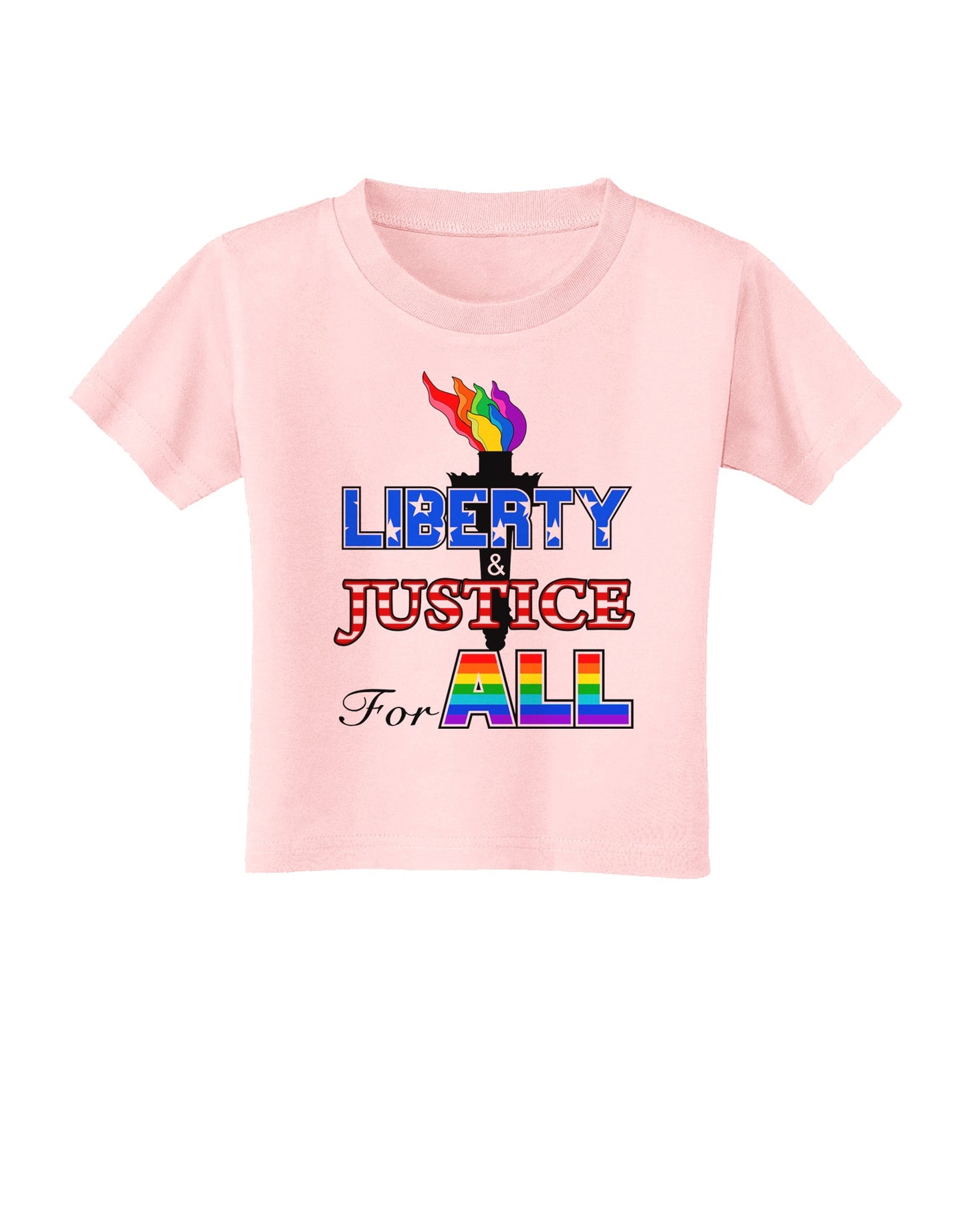 Gay Equality Liberty Justice for All Toddler T-Shirt-Toddler T-Shirt-TooLoud-Light-Pink-2T-Davson Sales