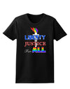 Gay Equality Liberty Justice for All Womens Dark T-Shirt-TooLoud-Black-X-Small-Davson Sales