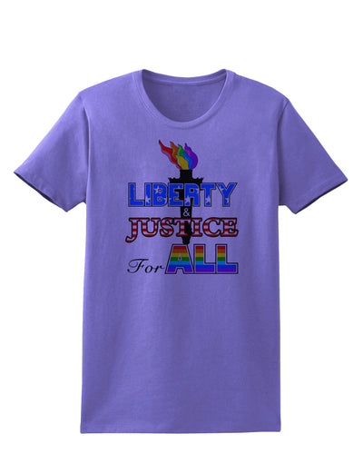 Gay Equality Liberty Justice for All Womens T-Shirt-Womens T-Shirt-TooLoud-Violet-X-Small-Davson Sales