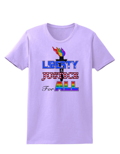 Gay Equality Liberty Justice for All Womens T-Shirt-Womens T-Shirt-TooLoud-Lavender-X-Small-Davson Sales