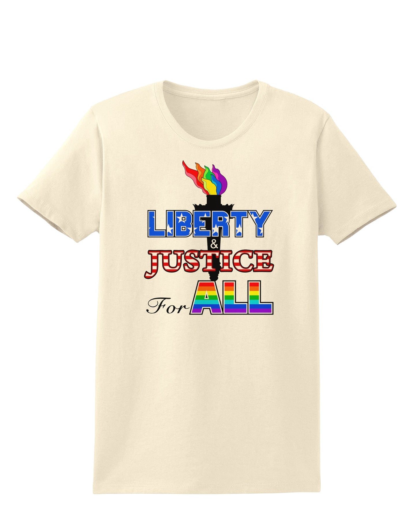 Gay Equality Liberty Justice for All Womens T-Shirt-Womens T-Shirt-TooLoud-Natural-X-Small-Davson Sales