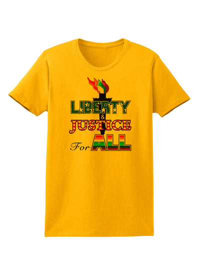 Gay Equality Liberty Justice for All Womens T-Shirt-Womens T-Shirt-TooLoud-Gold-X-Small-Davson Sales