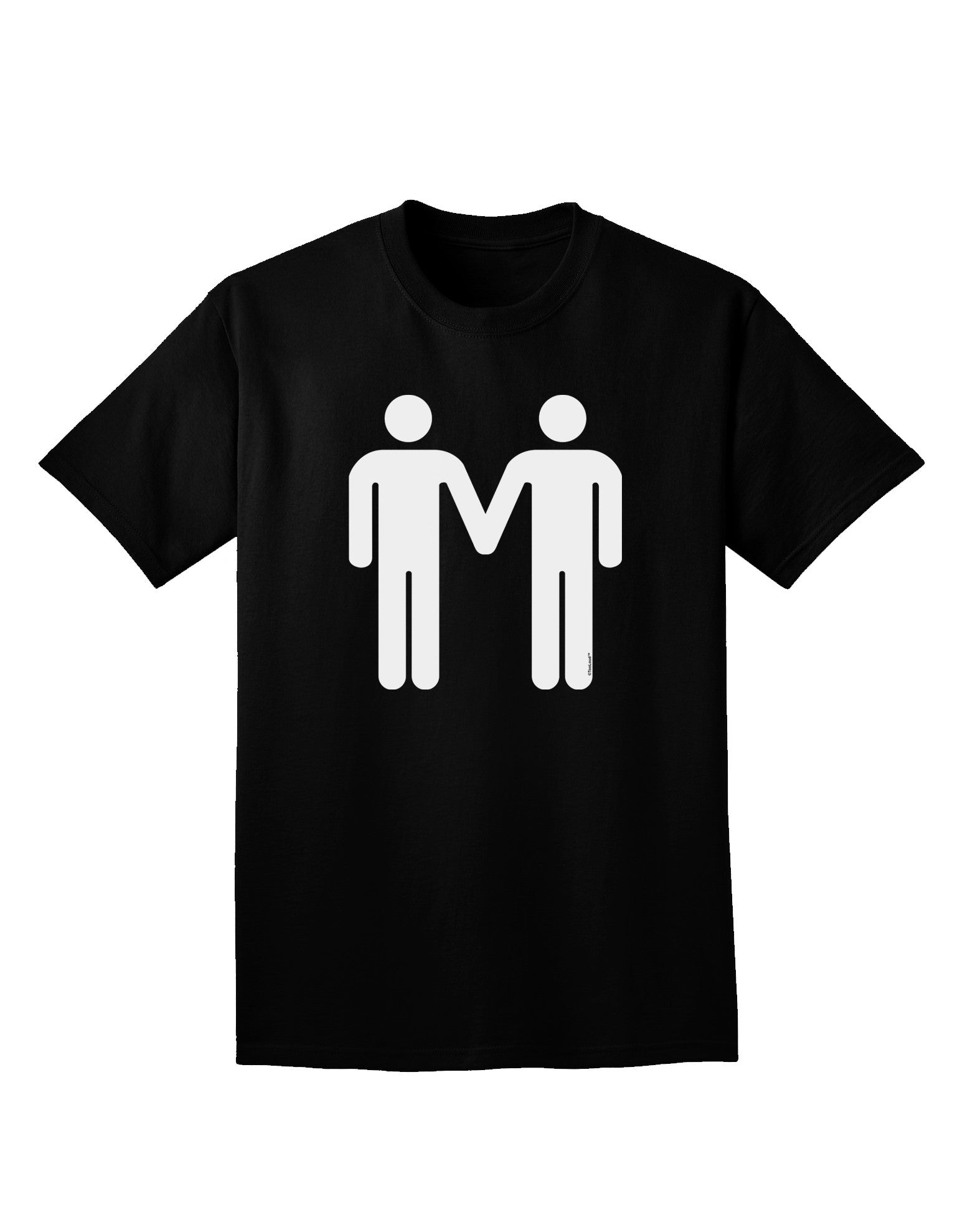 Gay Men Holding Hands Symbol Adult Dark V-Neck T-Shirt-Mens V-Neck T-Shirt-TooLoud-Black-Small-Davson Sales