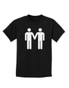 Gay Men Holding Hands Symbol Childrens Dark T-Shirt-Childrens T-Shirt-TooLoud-Black-X-Small-Davson Sales