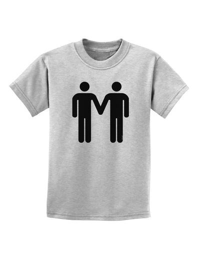 Gay Men Holding Hands Symbol Childrens T-Shirt-Childrens T-Shirt-TooLoud-AshGray-X-Small-Davson Sales