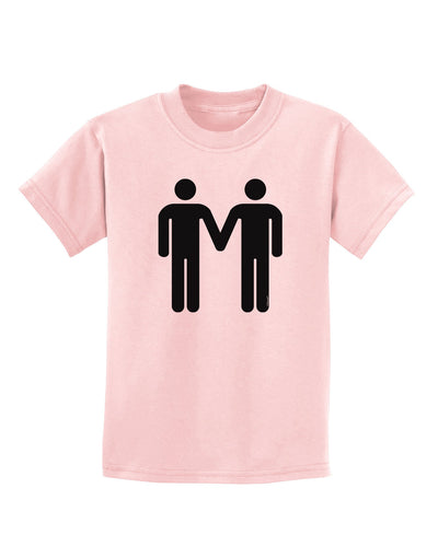 Gay Men Holding Hands Symbol Childrens T-Shirt-Childrens T-Shirt-TooLoud-PalePink-X-Small-Davson Sales