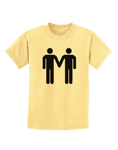 Gay Men Holding Hands Symbol Childrens T-Shirt-Childrens T-Shirt-TooLoud-Daffodil-Yellow-X-Small-Davson Sales