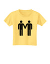 Gay Men Holding Hands Symbol Toddler T-Shirt-Toddler T-Shirt-TooLoud-Daffodil-Yellow-2T-Davson Sales