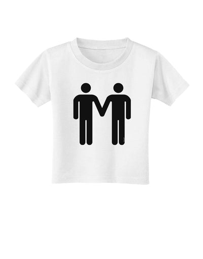 Gay Men Holding Hands Symbol Toddler T-Shirt-Toddler T-Shirt-TooLoud-White-2T-Davson Sales