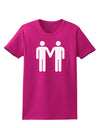 Gay Men Holding Hands Symbol Womens Dark T-Shirt-TooLoud-Hot-Pink-Small-Davson Sales