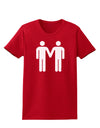 Gay Men Holding Hands Symbol Womens Dark T-Shirt-TooLoud-Red-X-Small-Davson Sales