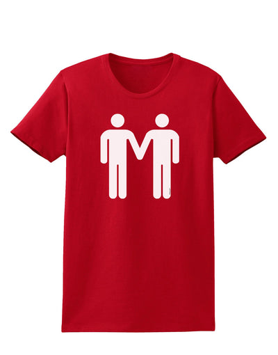 Gay Men Holding Hands Symbol Womens Dark T-Shirt-TooLoud-Red-X-Small-Davson Sales