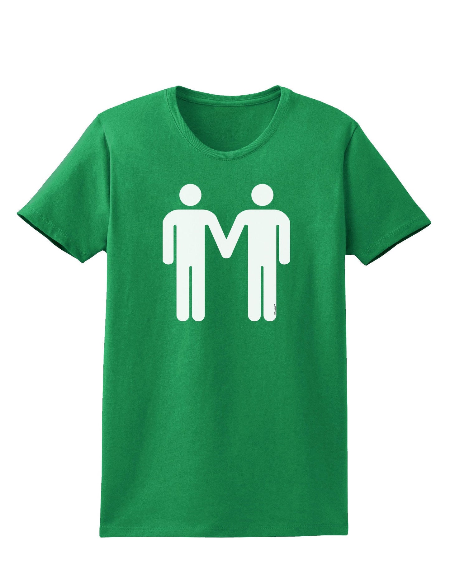 Gay Men Holding Hands Symbol Womens Dark T-Shirt-TooLoud-Kelly-Green-X-Small-Davson Sales